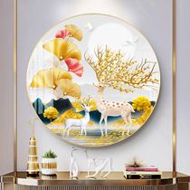 2021 5D full diamond new diamond painting living room light luxury ginkgo leaf fortune deer dot diamond sticker art crystal cross stitch