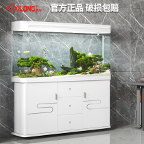 Fish tank living room home aquarium lazy people free of water change large medium and small with bottom cabinet ultra-white glass creative goldfish tank
