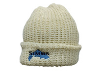 Single top US fly fishing SIMMS beige embroidered wool wire warm hat knit cold cap 129-7