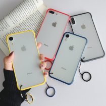 6s Apple x phone shell iphone8plus xr 7 pure color border frosted transparent xsmax anti-fall couple