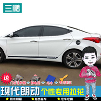 Dedicated to Hyundai Langdo Personality Door Sticker Decorative Strip Body Skirt Carbon Fiber Pull Sticker Modified Car Sticker