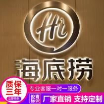 Stainless steel back luminous character mini word acrylic high foot titanium LED door sign resin word Billboard
