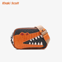 khaki scott pepper salt inclined shoulder bag trendy bull leather boys casual single shoulder bag sloped satchel bag camera bag