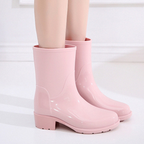 Fashion mid-tube rain boots women adult waterproof rain boots children lightweight water boots non-slip water shoes new summer rubber shoes