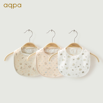 aqpa three-pack cotton newborn bib Baby saliva towel rice pocket Waterproof mens and womens baby bib four seasons