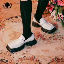 littlegood day ensemble Lefos shoes womens cake bottom design 2022 new 100 hitch head small single shoe college wind