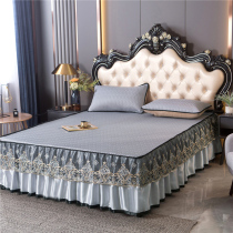 Latex mat summer ice silk mat three-piece set washable machine washable foldable summer soft mat bed hat skirt