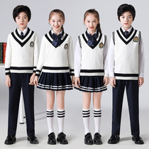 Kindergarten garden clothes spring and autumn primary and secondary school uniforms three sets of autumn boys and girls children British style class clothes