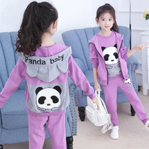 Girl Autumn Clothes 2021 New Children Suit Nets Red Sports Ocean Gas Spring Fall Fairytale Girls Three Sets Eben