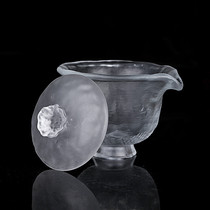 Ancient frozen burning glass cover bowl Handmade Kung Fu tea tea cup Household tea set Single tea bowl is not hot