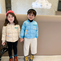 Childrens short down liner light white duck down warm base autumn and winter baby top tide wild down jacket