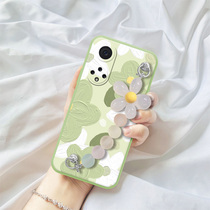 Green white flowers are suitable for Huawei nova9 mobile phone shell fresh flower oil painting fashion art nova9pro creative bracelet womens liquid silicone lens full package anti-fall soft shell cover