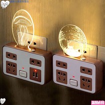 Wall travel plug-in three corners against the wall flat plug slot socket adapter ultra-thin plug TV cabinet