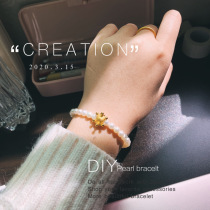 Dinia does a hand - loved hand - made pearl bracelet diy accessories natural freshwater pearls
