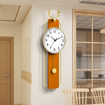 Living room silent fashion decorative clock home hanging wall light luxury wall clock vertical Net red atmospheric hanging watch decorative clock