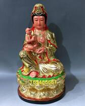 Send son Guanyin Guanyin Bodhisattva incense Camphor wood carved Buddha statue 30 cm