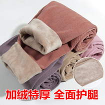 Mom pants plus velvet thickened warm autumn pants wear leggings high waist elderly knee pads winter grandma trousers women