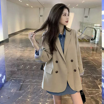 Khaki blazer womens 2021 early autumn new Korean casual temperament jacket small man spring and autumn small suit