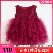 One year old girl baby dress Princess dress summer Pengpeng gauze high-end Girl Flower Girl Wedding girl dress summer
