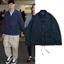 Chao brand Japanese Yu Wenle same autumn and winter multi-pocket windbreaker Tide mens youth lapel jacket jacket