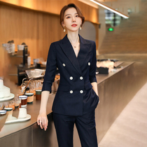Suit suit female senior sense navy blue long sleeve business suit professional dress beauty salon overalls autumn and winter