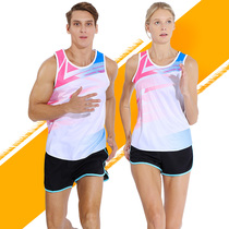 Men and women the same track and field suit race suit vest suit Marathon body examination suit Student running suit training suit printing