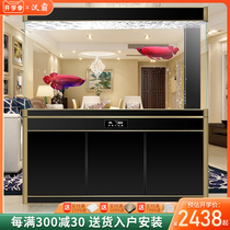  Hanba living room entrance ultra-white glass fish tank Large household Feng Shui lucky screen bottom filter aquarium