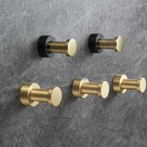 Brass non-hole adhesive hook strong viscose hanging mini clothes hook bathroom door rear wall single light luxury sticky hook