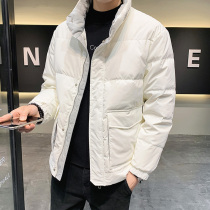 Down jacket mens 2021 new trend thickened short warm winter tooling autumn and winter handsome jacket mens b