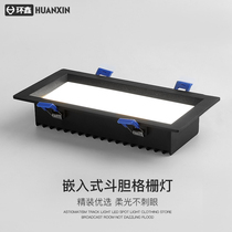 Double head cylinder light led ceiling lamp recessed open pore 200 * 100 rectangular living room gangway bulldog grid light