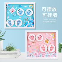Baby hand and foot ink pad fetal hair souvenir photo frame newborn baby child handprint footprint long full moon 100 days gift