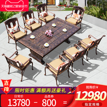 Courtyard table and chair set luxury villa outdoor garden table and chair outdoor leisure table and chair cast aluminum outdoor table and chair