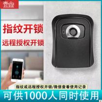 Fingerprint key box remote unlocking decoration wall-mounted homestay site Cats Eye box door password box outdoor heat
