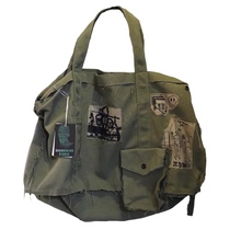 Rabbit B hand-made Remake Burt-edged canvas tooling bag large capacity shoulder shoulder bag