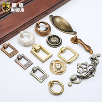 Eagle Shield new Chinese style single hole handle antique copper round cabinet pull ring drawer wardrobe door handle retro light luxury small