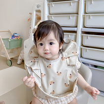 Baby bib waterproof pu children eating round mouth baby ultra soft female covets Saliva Pocket for children
