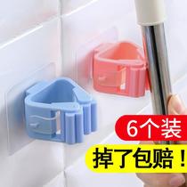Mop clip Wall Mount non-punching broom clip tremble sound artifact strong glue buckle toilet fixing rack adhesive hook