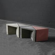Industrial style concrete cement side several designer model room triangle living room sofa combination side table