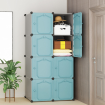 Simple wardrobe home bedroom hanging storage cabinet rental room plastic assembly storage cloth wardrobe modern simplicity