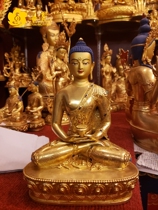 Nepali food All Bleu Gold Amitaba Buddha bronze Buddha statue Buddha Sakya Boutique Gold Inlaid Jewel Statue 23cm