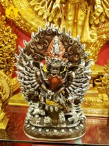 Nepals Great VajraPani Buddha Statue Protector Buddha Statue Pure copper copper gilded silver height 22cm