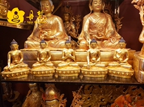 Nepal full gilt five square Buddha statue height 15cm 5 inch five square Buddha pure copper handmade face is very good
