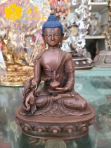 Dan Van Nepalese Pharmacist Buddha statue Buddha pure red copper clay gold pharmacist such as coming to bronze sculptor to make 7-inch 21cm