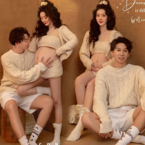 Exhibition pregnant women photo clothing home cute small fresh rough knitted new studio big belly art photo clothes