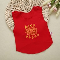 Newborn blouses large red monk served with childrens hoodie baby belted navel red baby sleeveless vest
