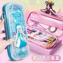 Maihe Co-brand Ye Luoli Quicksand stationery box Large capacity pen bag girl net Red pen box Childrens kindergarten multi-function pencil box Creative spirit Princess ins Tide girl stationery school supplies