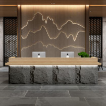 Retro new Chinese hotel bar table cashier counter Homestay Club scenic spot health Hall front desk counter