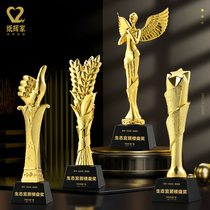 Creative resin trophy customization annual meeting five-pointed star thumb basketball champion custom trophy high-end atmosphere customization