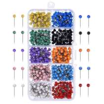 Boxed ten colors 500 colored plastic pins round balls short nails cork board fixing nails map marking pushpins