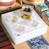 Modern outdoor acrylic creative network black tea disk light luxury fu small disposable tea cup table small fresh